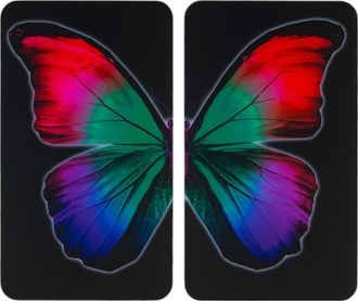 WENKO Glasabdeckplatte Universal Butterfly By Night 2er Set