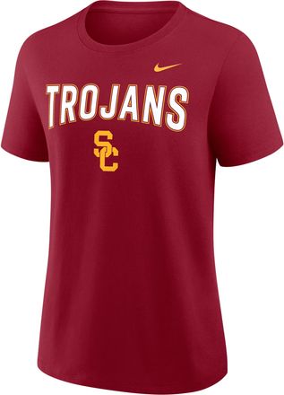 Nike USC Script Mantra Logo Nike Womens College T-Shirt in Red | 01K969WSCJ-VVT