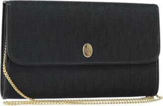 Dior Pre-owned Cross Body Bags, female, Black, Size: ONE SIZE Pre-owned Trotter Canvas Shoulder Bag
