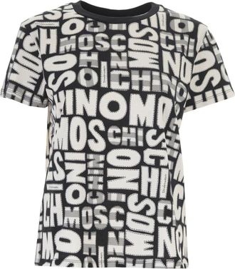 Moschino T-shirt met ronde hals - Dames - T-shirts - Veelkleurig - M - Katoen - Tops