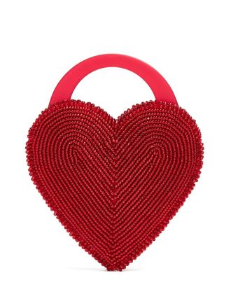 VANINA Reine de Coeur clutch - women - Fabric/glass/Fabric - OS - Red