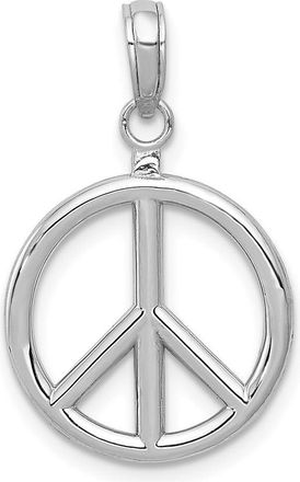 Diamond2Deal 14k Gold 3-D Polished Peace Sign Charm Pendant