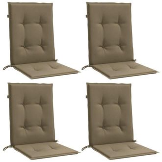 vidaXL vidaXL Cuscini Sedia Schiena Bassa 4 pz Tortora M&eacute;lange Tessuto