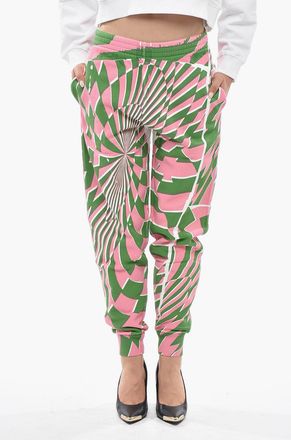 Stella McCartney ED CURTIS X STELLA MCCARTNEY Joggers in Cotone Garzato con Stampa Optical Stella McCartney