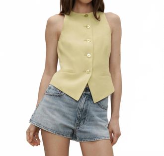 Veronica Beard Hartwell Tailored Vest In Pistachio