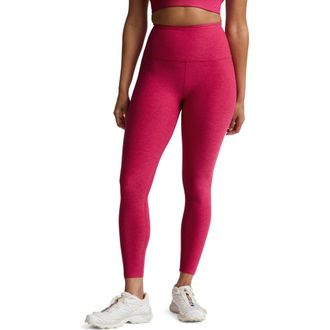 Beyond Yoga Caught in the Midi High Waist Leggings in Berry Red Heather at Nordstrom, Size X-Small