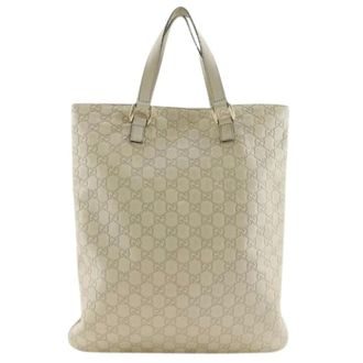 Gucci Pre-owned Tote Bags, female, Beige, Size: ONE SIZE Pre-owned Shima Leather Tote Bag