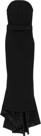 Solace London Kleedjes, Dames, Zwart, S, Polyester, Zwarte Strapless Asymmetrische Jurk