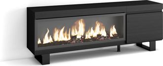 Skraut Home Skraut Home - Mueble Tv, Televisi&oacute;n, Muebles De Sal&oacute;n, Almacenaje, 160, Para Tv Hasta 65, Chimenea El&eacute;ctrica Xxl, Dise&ntilde;o Industrial, Estilo Moderno, N