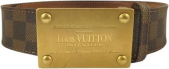 Louis Vuitton Pre-owned Belts, male, Brown, Size: ONE SIZE Pre-owned Vintage Damier Canvas Belt