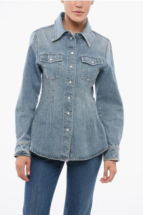 Chloé Stone Washed Slim Fit Denim Shirt size 44