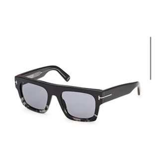 Tom Ford Sunglasses, unisex, Black, Size: 53 MM Bold Rectangle Sunglasses