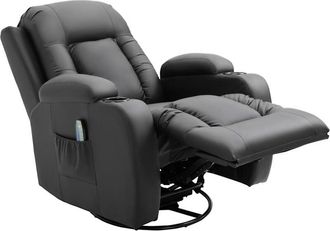 HOMCOM Poltrona Relax Reclinabile in Finta Pelle Massaggiante e Riscaldante - Homcom