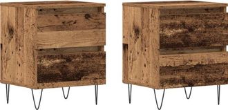 vidaXL Vidaxl - Bedside Cabinet 2 pcs Old wood 40 x 35 x 50 cm Engineered wood