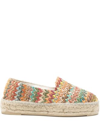 Maneb&igrave; Double Sole espadrilles - women - Fabric/Raffia/Rubber - 37 - Neutrals