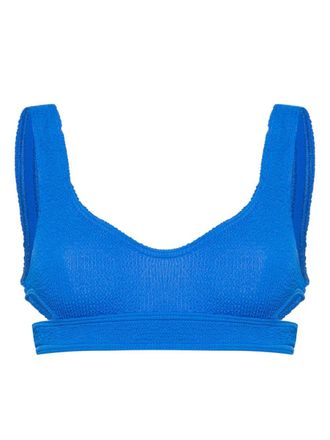 Bond-Eye Nino smocked bikini top - Blue