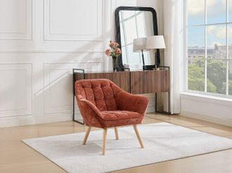 Vente-Unique Poltrona in Tessuto testurizzato Terracotta - CASERTA