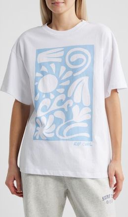 Rip Curl Sunset Surf Heritage Cotton Graphic T-Shirt in Optical White at Nordstrom, Size Xx-Small