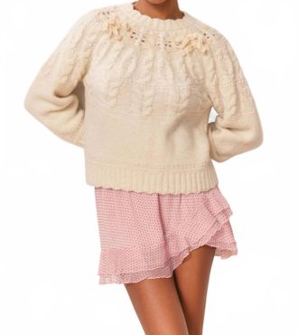 LoveShackFancy Sloanna Pullover In Ivory