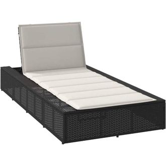 vidaXL Vidaxl - Lettino Prendisole con Cuscino Galleggiante Nero in Polyrattan