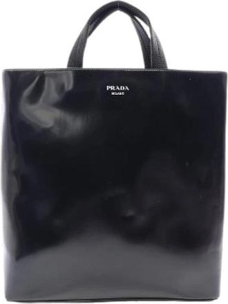Prada Pre-owned Leren Tote Bag - unisex - Vintage Shopper - Zwart - ONE Size - Leer - Vintage