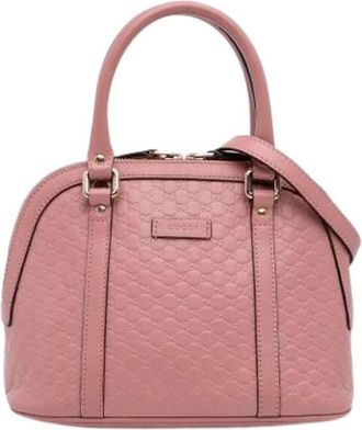 Gucci Pre-owned Handbags, female, Pink, Size: ONE SIZE Pre-owned Vintage Leather Handbag