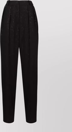 The Mannei silk trousers with belt loops and sequin embellishments
