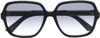 Gucci oversized sunglasses - women - Acetate - 58 - Black