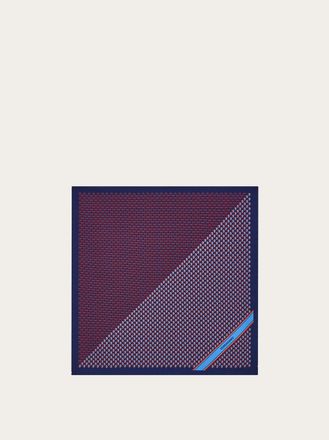 Ferragamo Men Pegasus print pocket square Blue