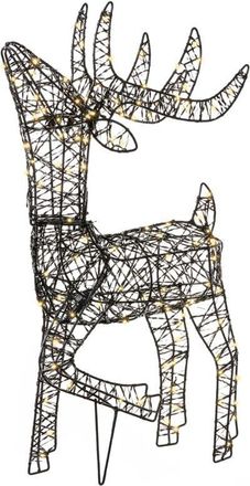 Beliani Decoraci&oacute;n De Navidad Led Para Interior Y Exterior Accesorios Reno Iluminaci&oacute;n Metal Negro Ravsjon