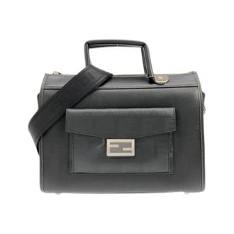 Fendi Pre-owned Handbags, unisex, Black, Size: ONE SIZE Pre-owned Soft Trunk Calf Boston Bag