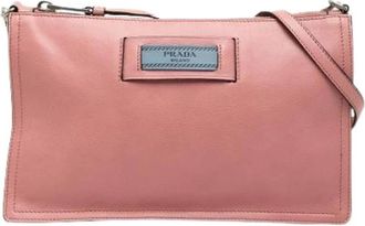 Prada Pre-owned Etiquette Schoudertas - Dames - Vintage Schoudertas - Roze - ONE Size - Leer - Vintage