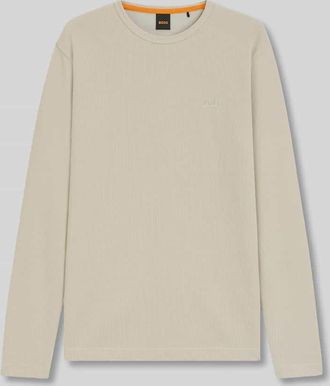 Boss Orange by Hugo Boss BOSS Orange Regular Fit Langarmshirt mit Waffelstruktur Modell TEMPESTO in Sand, Größe XXL