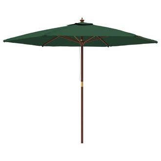 vidaXL Sombrilla De Jard&iacute;n Con Poste De Madera Verde 299x240 Cm Vidaxl
