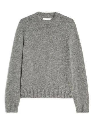 Jil Sander ribbed-cuff alpaca-wool-blend sweater - women - Alpaca/Virgin Wool/Polyamide - L - Grey