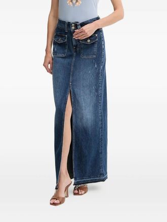 Guess Co pocket-split denim skirt - Blue