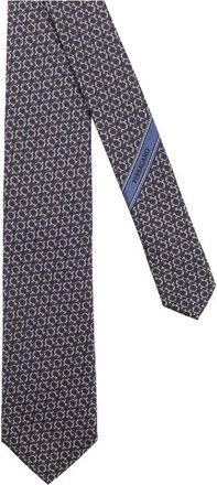 Ferragamo Gancini Jacquard Stropdas - Heren - Stropdassen - Blauw - ONE Size - Accessoires