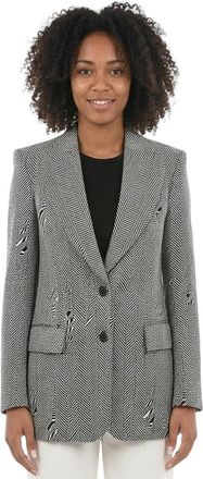 Stella McCartney Grey Chevron Notched Lapel Blazer