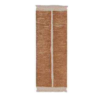 Lorena Canals Alfombra lavable de algod&oacute;n reversible dueto toffee 80x230 cm
