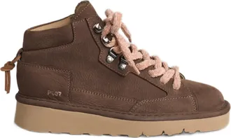 Panchic Mid-Top Sneakers In Rich Brown Nubuck Leather