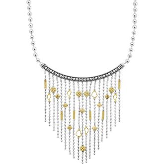 Lagos Two-Tone Caviar Multi-Strand Necklace in Silver at Nordstrom, Size 16