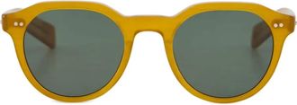 Eyevan 7285 round-frame acetate sunglasses - Yellow