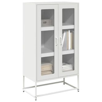 Berkfield Home Highboard White 68x39x123 cm Steel | Size: 68 x 39 x 123 cm