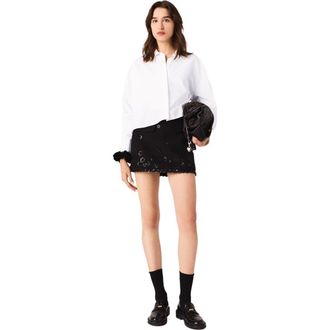 Maje Embroidered skort in Black at Nordstrom, Size 38 Eu