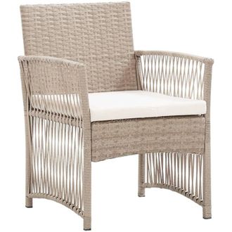 vidaXL Sillones De Jard&iacute;n Con Cojines 2 Unidades Rat&aacute;n Sint&eacute;tico Beige Vidaxl