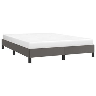 vidaXL Estructura De Cama Sin Colch&oacute;n Cuero Sint&eacute;tico Gris 140x190 Cm Vidaxl