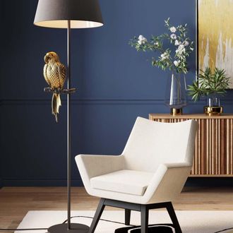 Kare Design L&aacute;mpara pie animal parrot negro 176cm
