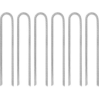 vidaXL Estacas De Tienda 6 Uds En Forma De U 30 Cm &Oslash;7mm Acero Galvanizado