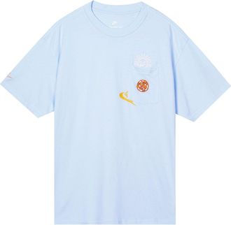 Nike Mens Nike Printing Pocket Casual Short Sleeve Blue T-Shirt DR7967-441