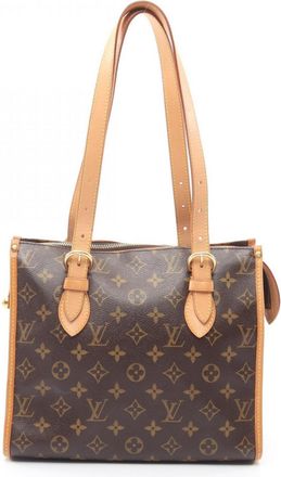 Louis Vuitton Brown Monogram Coated Canvas Leather Handbag Tote Bag (Pre-Owned)